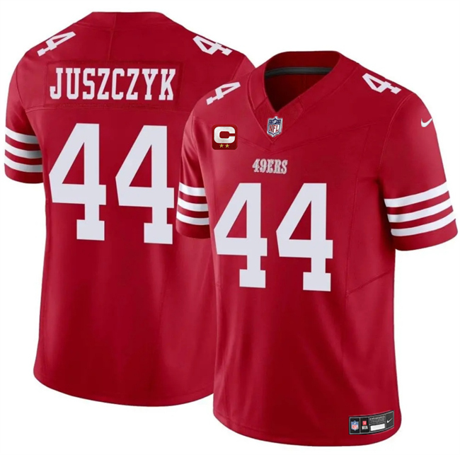 Men's Red San Francisco 49ers #44 Kyle Juszczyk 2025 F.U.S.E. With 2-Star C Patch Vapor Untouchable Limited Stitched Football Jersey